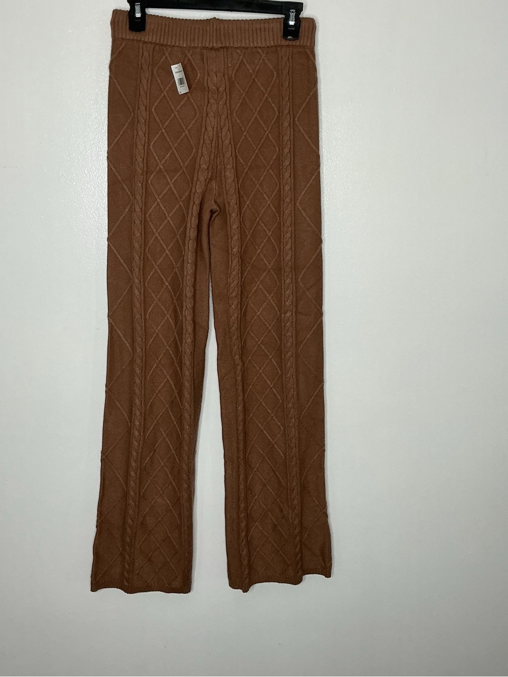 Love Brown Cable-Knit Jogger Pants